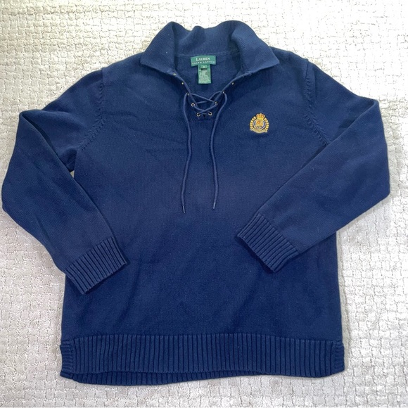 Women’s Lauren Ralph Lauren Crest Sweater 100% Cotton Size M - Picture 1 of 7
